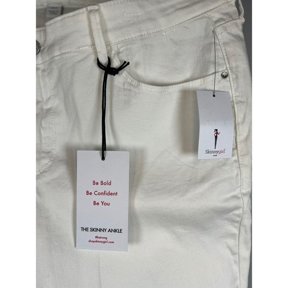 NWT Skinny Girl Skinny Ankle Mid Rise Jeans, White, Plus Size 18W - Picture 7 of 10